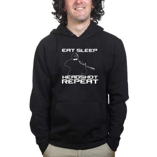 Eat Sleep Head shot Repeat Mens Hoodie