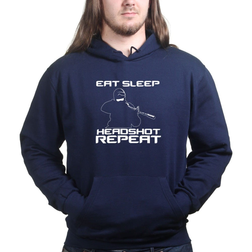 Eat Sleep Head shot Repeat Mens Hoodie