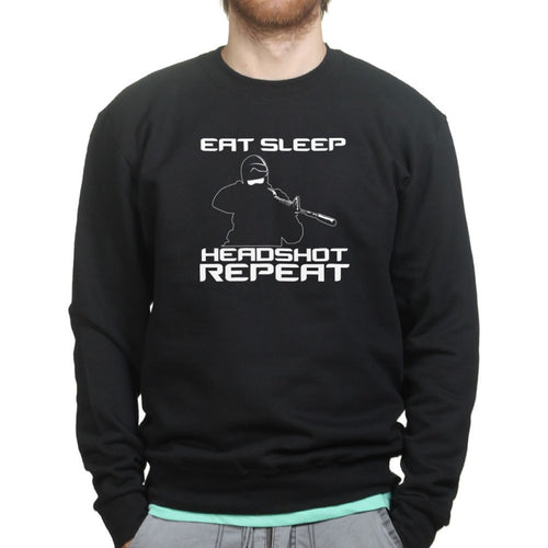 Eat Sleep Head shot Repeat Mens Sweatshirt