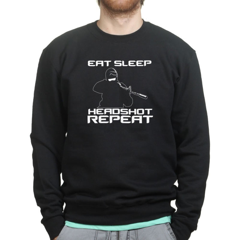 Eat Sleep Head shot Repeat Mens Sweatshirt