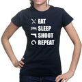 Eat Sleep Shoot Repeat Ladies T-shirt