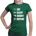 Eat Sleep Shoot Repeat Ladies T-shirt