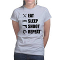 Eat Sleep Shoot Repeat Ladies T-shirt