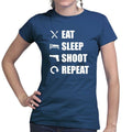 Eat Sleep Shoot Repeat Ladies T-shirt