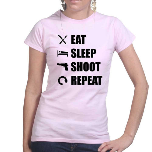 Eat Sleep Shoot Repeat Ladies T-shirt