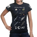 Evolution of Pew Ladies T-shirt
