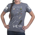 Evolution of Pew Ladies T-shirt
