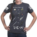Evolution of Pew Ladies T-shirt