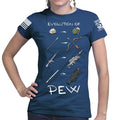 Evolution of Pew Ladies T-shirt
