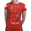 Evolution of Pew Ladies T-shirt