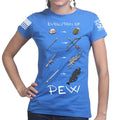 Evolution of Pew Ladies T-shirt