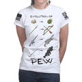 Evolution of Pew Ladies T-shirt