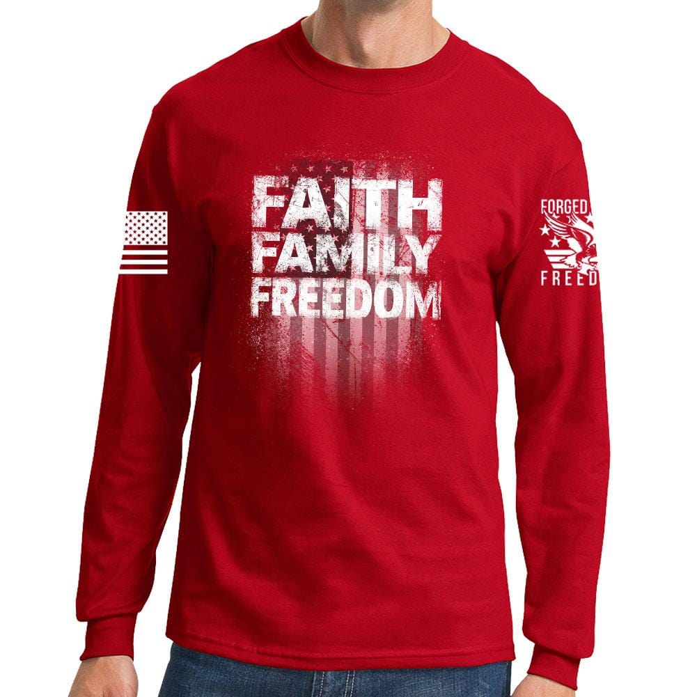 Faith Family Freedom Long Sleeve T-shirt – Forged From Freedom