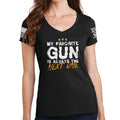 Ladies TYM Favorite Gun V-Neck T-shirt