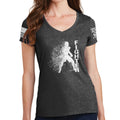 Ladies Fighter Silhouette V-Neck T-shirt