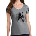 Ladies Fighter Silhouette V-Neck T-shirt