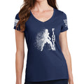 Ladies Fighter Silhouette V-Neck T-shirt