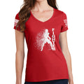 Ladies Fighter Silhouette V-Neck T-shirt