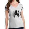 Ladies Fighter Silhouette V-Neck T-shirt