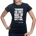 First Rule of Gunfight Ladies T-shirt