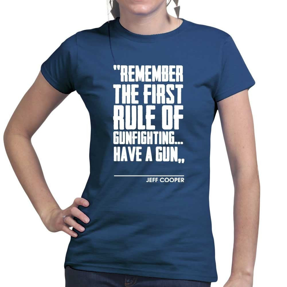 First Rule of Gunfight Ladies T-shirt
