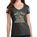 Ladies Four Wheels Move The Body V-Neck T-shirt