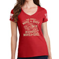 Ladies Four Wheels Move The Body V-Neck T-shirt
