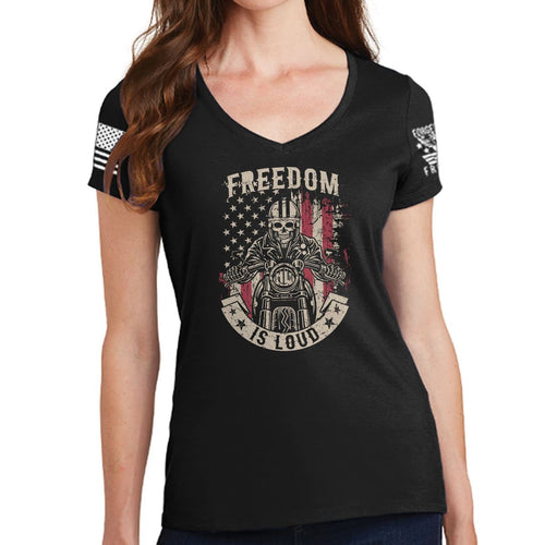 Ladies Freedom is Loud V-Neck T-shirt