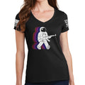 Ladies Funkalicious AK47 Astronaut V-Neck T-shirt