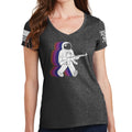 Ladies Funkalicious AK47 Astronaut V-Neck T-shirt