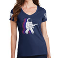 Ladies Funkalicious AK47 Astronaut V-Neck T-shirt