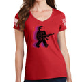 Ladies Funkalicious AK47 Astronaut V-Neck T-shirt