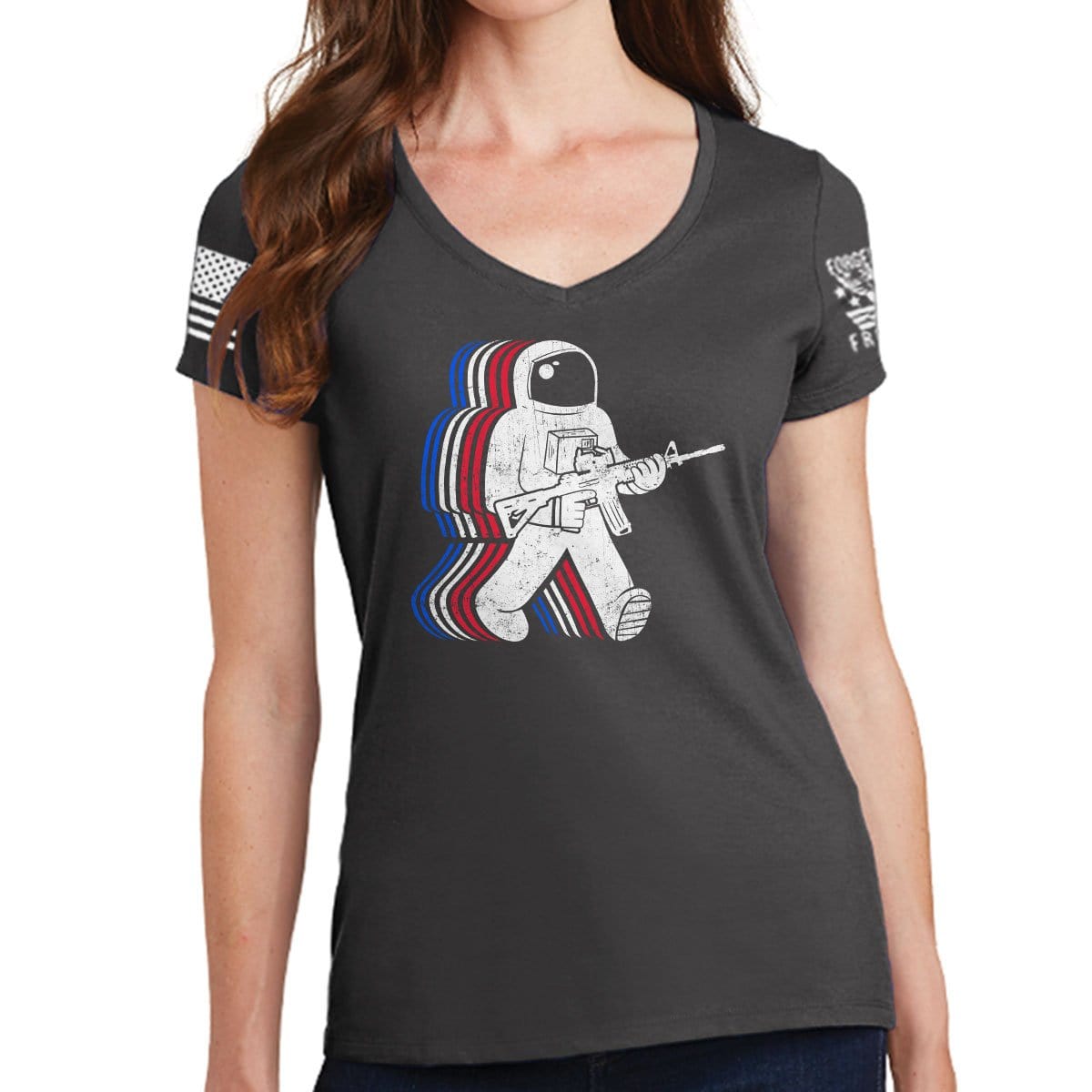 Ladies Funkalicious AR-15 Astronaut V-Neck T-shirt