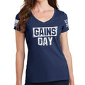 Ladies Gains Day V-Neck T-shirt