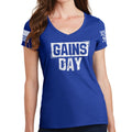 Ladies Gains Day V-Neck T-shirt