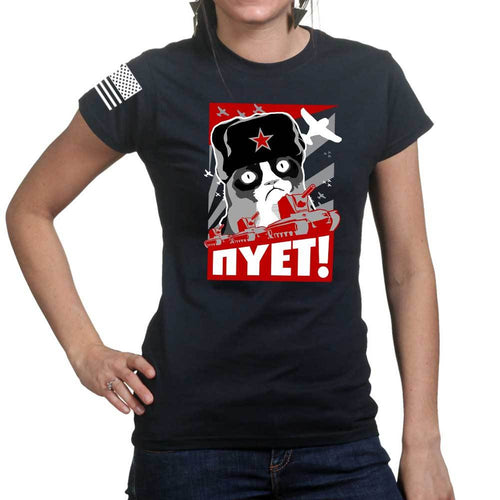 Ladies NIET Grumpy Russian Cat T-shirt