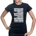 Armed Defence Irony Ladies T-shirt