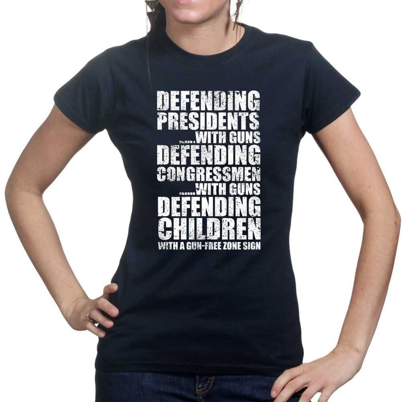 Armed Defence Irony Ladies T-shirt