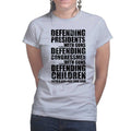 Armed Defence Irony Ladies T-shirt