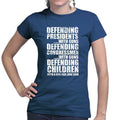 Armed Defence Irony Ladies T-shirt
