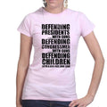 Armed Defence Irony Ladies T-shirt