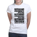 Armed Defence Irony Ladies T-shirt