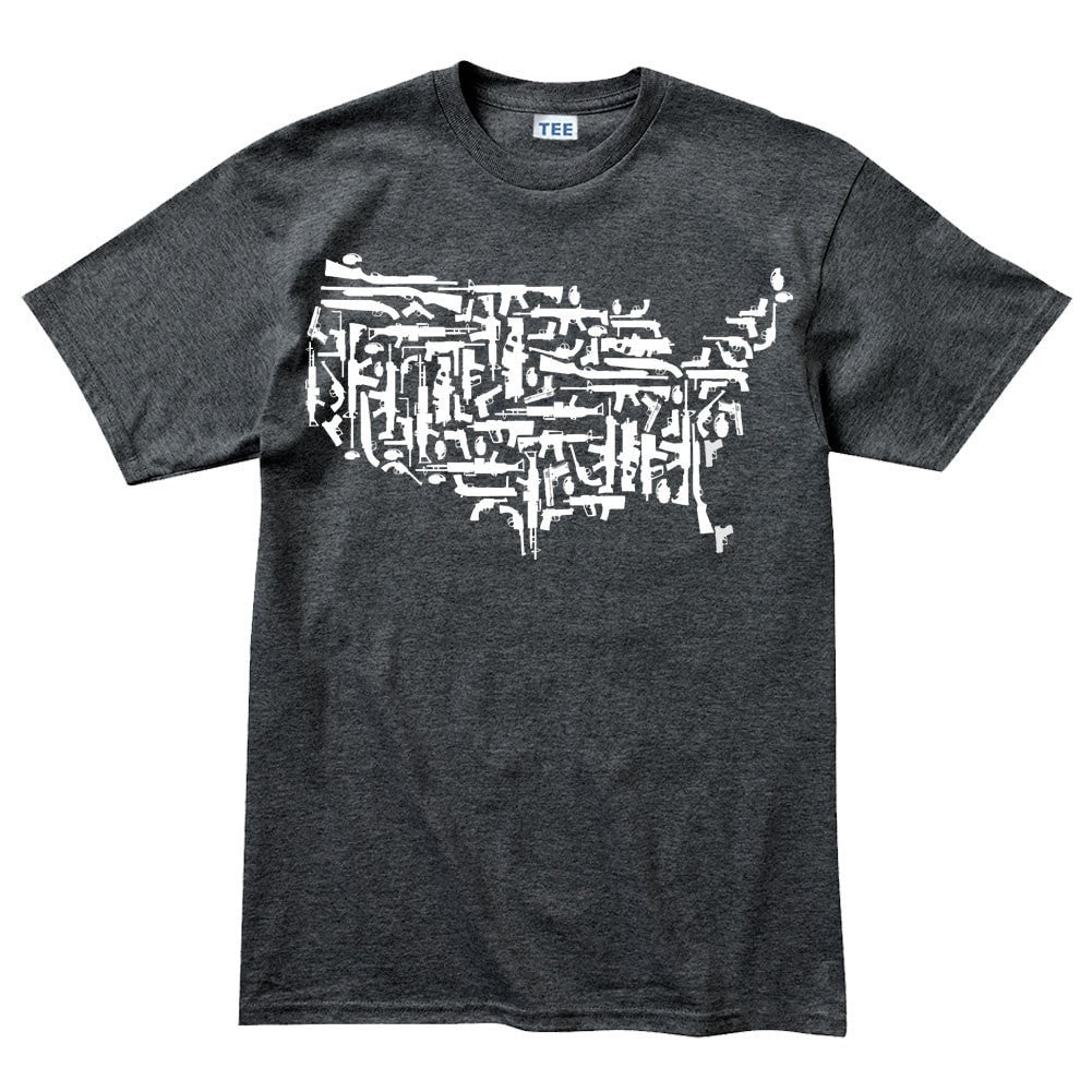 US Guns Map Mens T-shirt