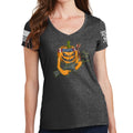 Ladies Tactical Pumpkin V-Neck T-shirt