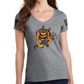 Ladies Tactical Pumpkin V-Neck T-shirt