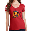 Ladies Tactical Pumpkin V-Neck T-shirt