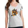 Ladies Tactical Pumpkin V-Neck T-shirt