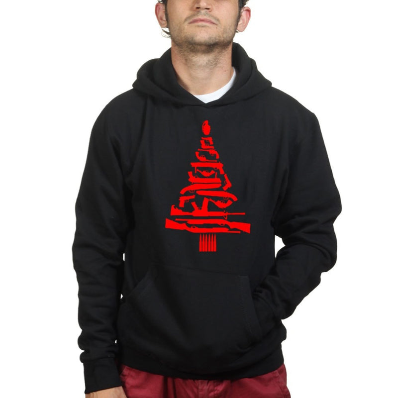 Guns Christmas Tree Mens Hoodie