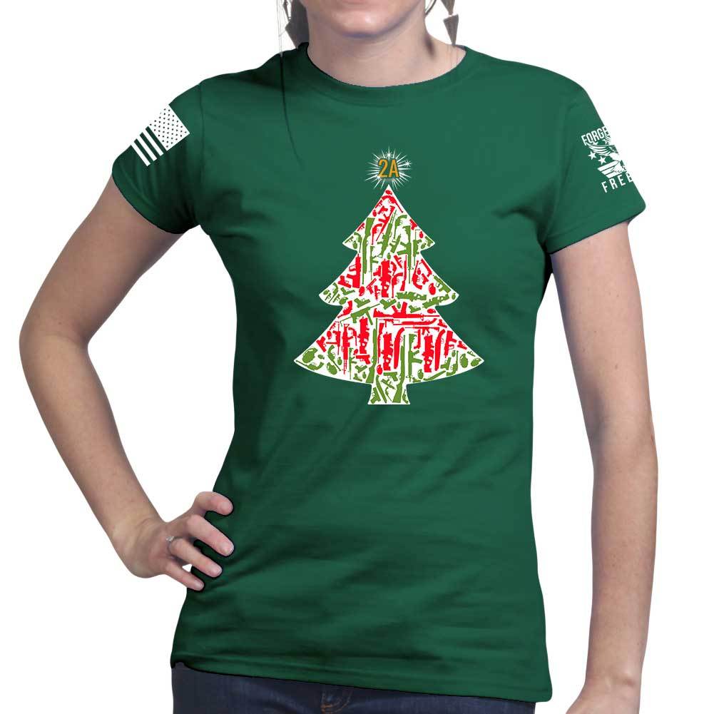2A Christmas Tree Ladies T-shirt