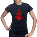 Guns Christmas Tree Ladies T-shirt